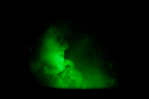 Bruce Nauman, First Hologram Series: Making Faces B, 1968. Holographisches Bild auf Glas. Emanuel Hoffmann-Stiftung, Depositum in der Öffentlichen Kunstsammlung Basel, Foto: Bisig & Bayer, Basel © Bruce Nauman / 2018, ProLitteris, Zurich