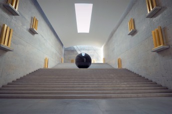 Unter der Erde verbergen sich die Räume des Chichu Art Museums. Sie bieten Platz für eine große Installation des amerikanischen Land-Art-Künstlers Walter De Maria: "Time/Timeless/No Time" © Sabine Pollmeier