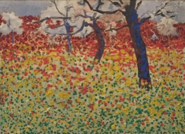 Egon Schiele, Blumenwiese mit Bäumen, 1910 - Privatbesitz, Wien ©starkandart.com